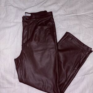 LOFT Chocolate Faux Leather Pants